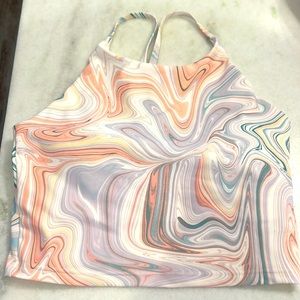 old navy marble tank top with built in bra